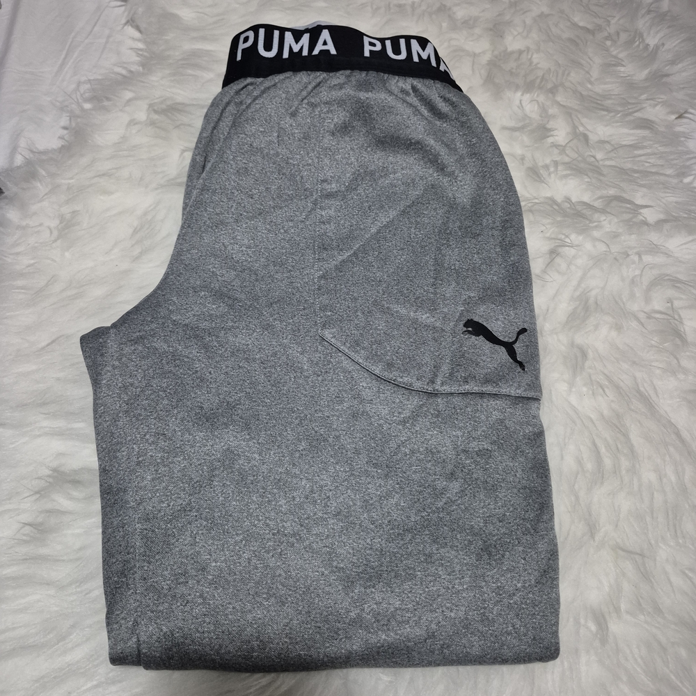 Puma Gray Joggers with Black Logo